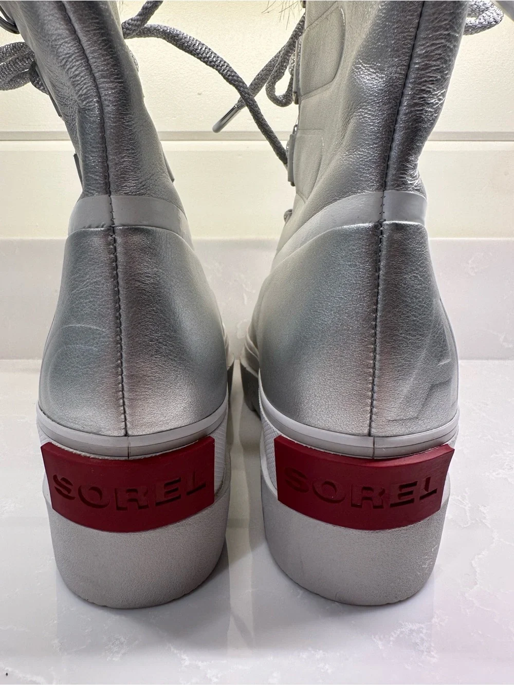 SOREL Women's Joan of Arctic Next Waterproof Boots Silver Metallic Size 7 Sample